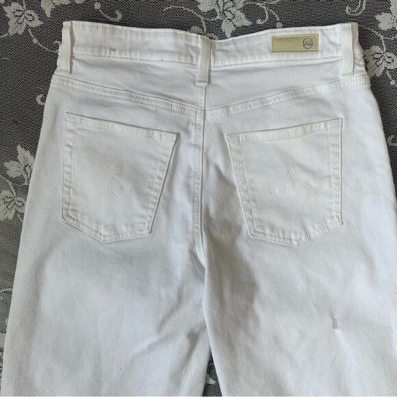 Adriano Goldschmied  The Saige High Rise Wide Leg Crop in White Sz 27 - Picture 4 of 13